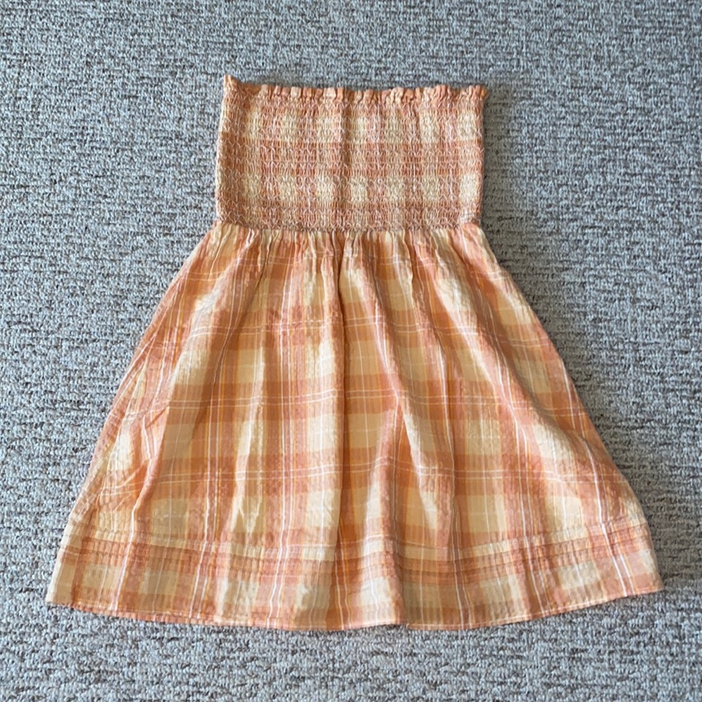 american eagle smocked strapless dress